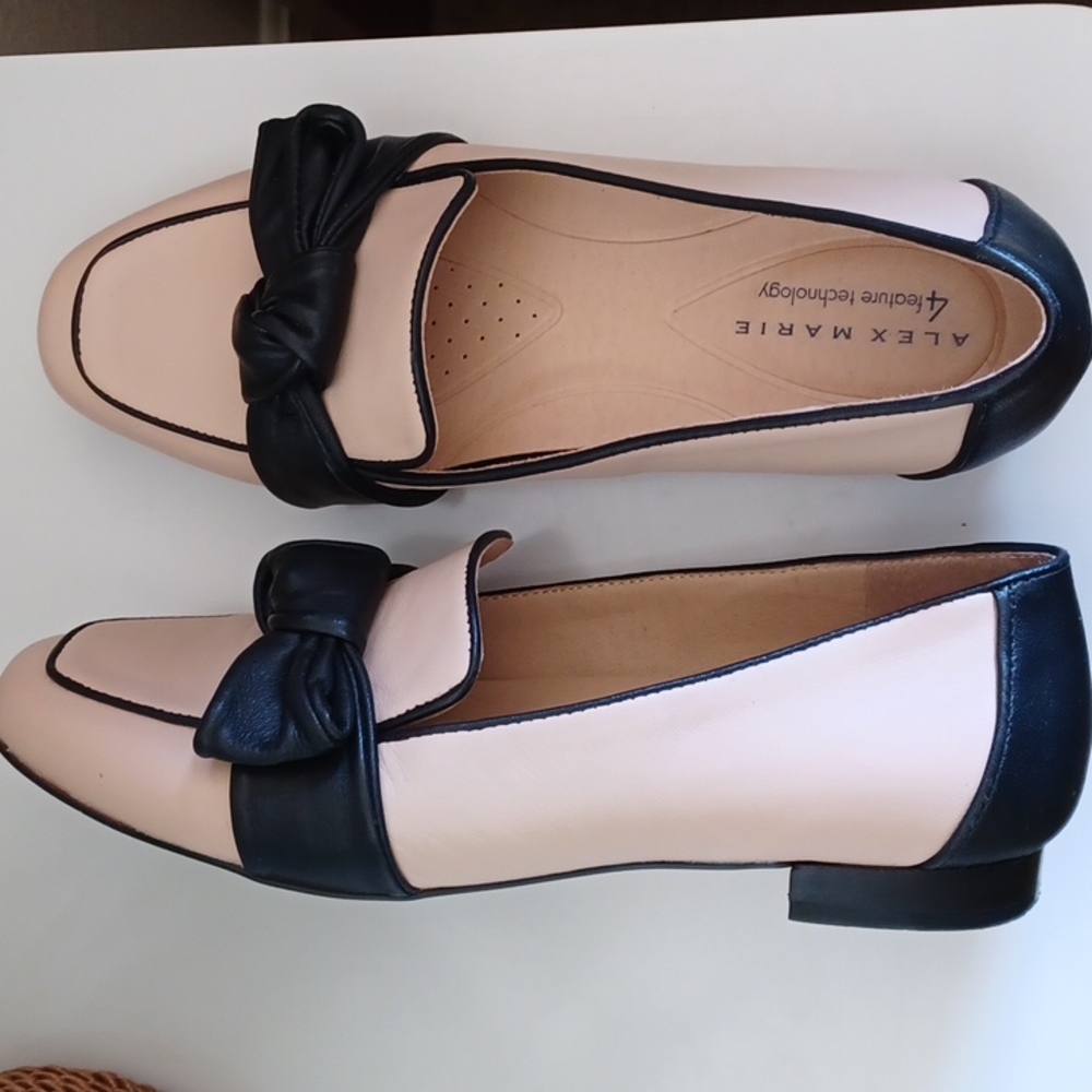 Alex Marie Aldelyn Flats Cream Black Bow ** SZ 7 - Picture 4 of 11